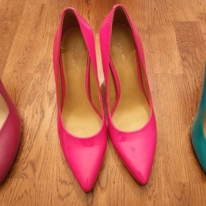 HOT PINK NINE WEST HEELS